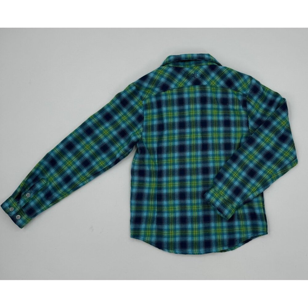 Marmot Kids XS Plaid Button-Down Shirt Blue & Green Cotton/Polyester Long Sleeve - Picture 6 of 10